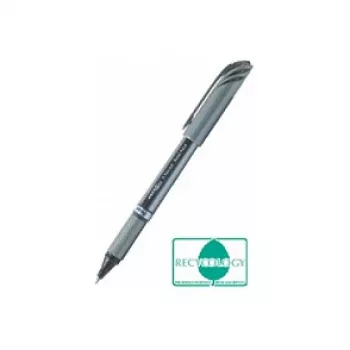 Pentel BL27-AX EnerGel esferográfica de gel retrátil - ponta agulha 0,35 mm - tinta preta - corpo metálico prateado