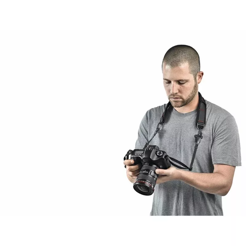 Manfrotto Pro Light Camera Strap PL com sistema de fecho rápido, preto
