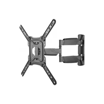 DELTACO ARM-1205 suporte de parede de movimento total para ecrãs LCD planos/curvos de 23-55 polegadas, preto, braço articulado triplo, VESA até 400x400, capacidade de carga 35 kg
