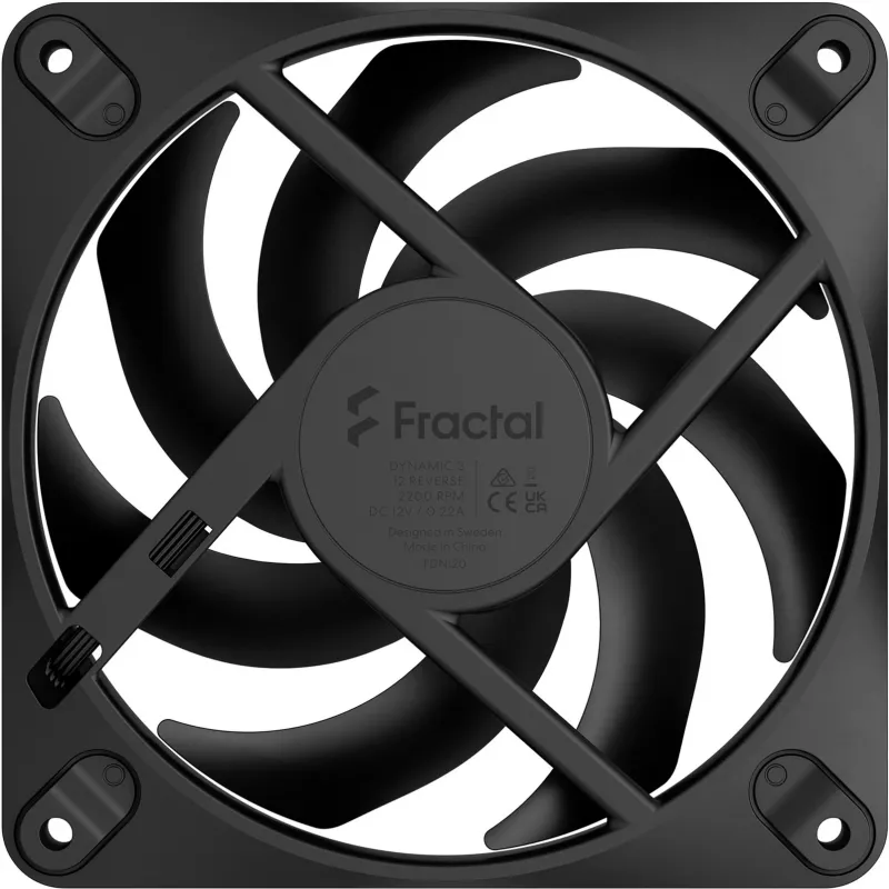 Fractal Design Dynamic 3-12 Reverse Ventoinha de caixa preta 120mm (FD-F-DY3-1202)