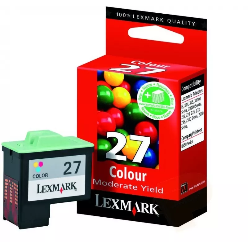 Lexmark N.º 27 Cartucho de tinta tricolor (ciano, magenta, amarelo) - Standard Yield