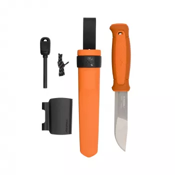 Faca fixa Morakniv Kansbol com kit de sobrevivência, laranja