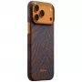 Capa PITAKA Edge Breath of Veins para iPhone 17 Pro Max, fibra de aramida, laranja ardente, compatível com MagSafe