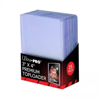 Toploaders de plástico rígido premium para cartas TCG Ultra PRO 77x100mm pack de 25