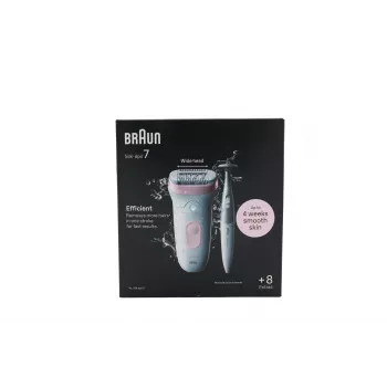 Braun Silk-épil 7 7-210 Conjunto de depiladora Wet & Dry com máquina de barbear, aparador e base de carregamento