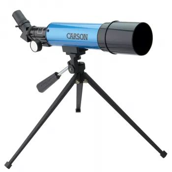 Carson Aim Telescópio refrator 50mm com lente Barlow 3x e tripé de alumínio