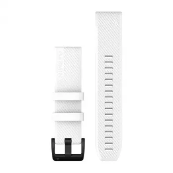 Garmin QuickFit 22mm Pulseira de silicone branca com fivela de aço inoxidável preta 010-12901-01