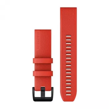 Garmin QuickFit 22mm Pulseira de silicone vermelho laser com fivela de aço inoxidável preta 010-12901-02