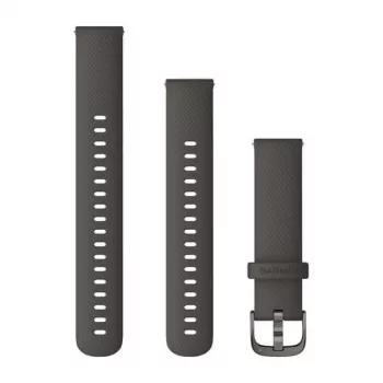 Pulseira de silicone Garmin QuickFit 18 mm grafite com costuras cinzento-ardósia 010-12932-0E