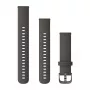 Pulseira de silicone Garmin QuickFit 18 mm grafite com costuras cinzento-ardósia 010-12932-0E