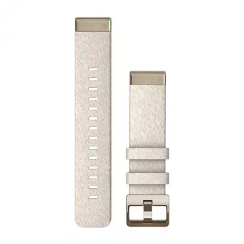 Pulseira de nylon Garmin QuickFit 20 mm para Fenix 5S/5S+/6S/7S - Cream com fecho dourado-creme