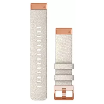 Pulseira de nylon Garmin QuickFit 20 mm para fenix 5S/5S Plus/6S/7S, Cream com fecho dourado-rosé, 010-13102-09