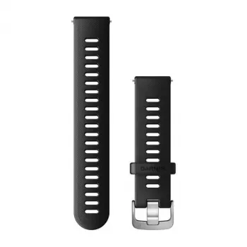 Pulseira de silicone Garmin 20 mm preto para Venu, Forerunner 645, Forerunner 245, Forerunner 55 - acessório original 010-11251-9P