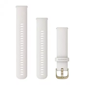 Pulseira de silicone Garmin QuickFit 20 mm bege-claro com fecho dourado-creme 010-12932-53