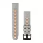 Bracelete de silicone para relógio Garmin QuickFit 22 mm, Mist Grey/Orange (010-13280-02)