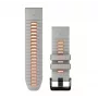 Bracelete de silicone para relógio Garmin QuickFit 26 mm, Mist Grey/Orange (010-13281-02)