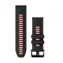 Pulseira de silicone Garmin QuickFit 26 mm preto/vermelho 010-13281-06
