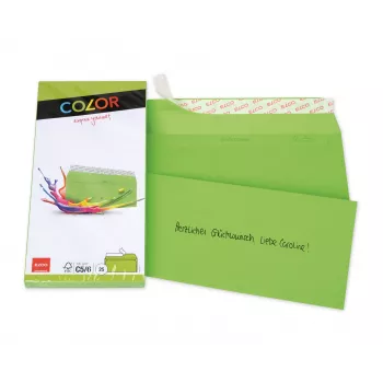 ELCO Color envelope C5/6 (114 x 229 mm), sem janela, autocolante, 100 g/m², verde intenso, 25 unid. (74617.62)