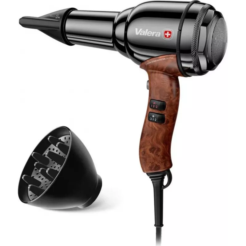 Secador de cabelo profissional VALERA Swiss Steelmaster D 2000W Black Chrome