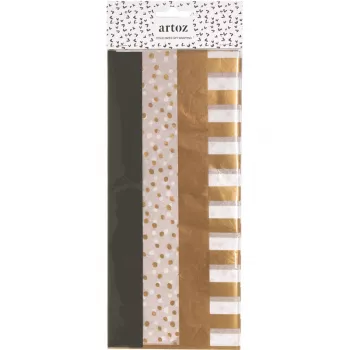 ARTOZ Papel Silk Paper Listas Sortidas Cobre/Preto/Branco 50 x 70 cm (144500-77)