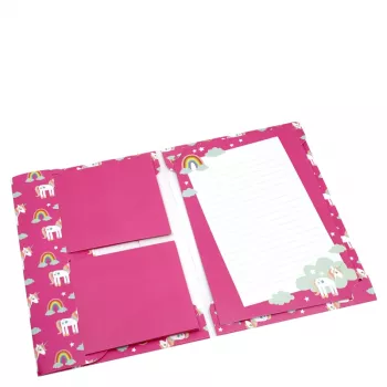Artoz Papel 334001-03 Papel de Carta com Envelopes, Unicorn rosa (aprox. DIN A5), 80 g/m², 1 embalagem