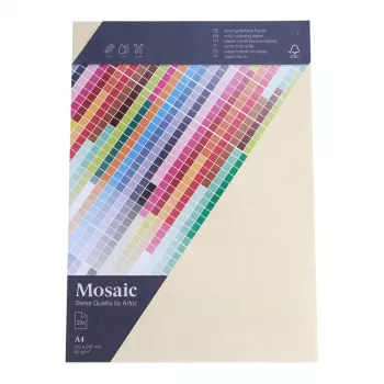 Artoz Papel Mosaic Ivory A4 90 g/m² 25 folhas Papel de Carta