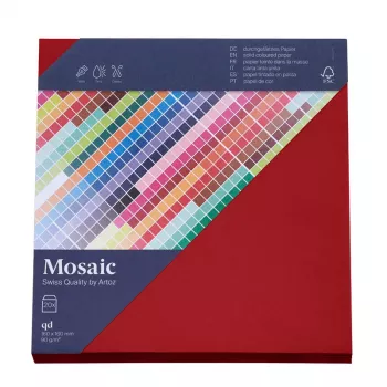 Artoz Mosaic Envelopes Quadrados Vermelho-fogo Sem Janela Gomados pack de 20 (155x155 mm, 100 g/m²)