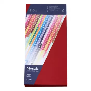 Artoz Papel Envelopes Mosaic DIN Longo sem janela Vermelho pack de 20