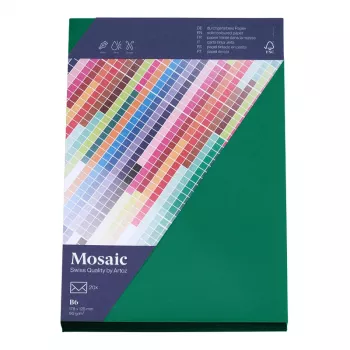 Envelopes Artoz Papier Mosaic DIN B6 sem janela verde pinheiro autoadesivo 20 unidades