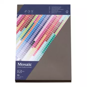 Envelopes Artoz Papier Mosaic DIN B6 sem janela grafite autoadesivo pack de 20