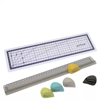 Conjunto de réguas de corte Artoz Papier 7 peças 32,0 cm transparente