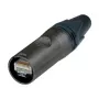 Suporte conector macho de cabo etherCON CAT6A Neutrik NE8MX6-B-T, preto, IP65