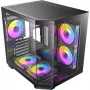 Caixa Micro-ATX Tower Antec CX M2 ARGB B, preta, vidro temperado, 5 ventoinhas ARGB de 120 mm