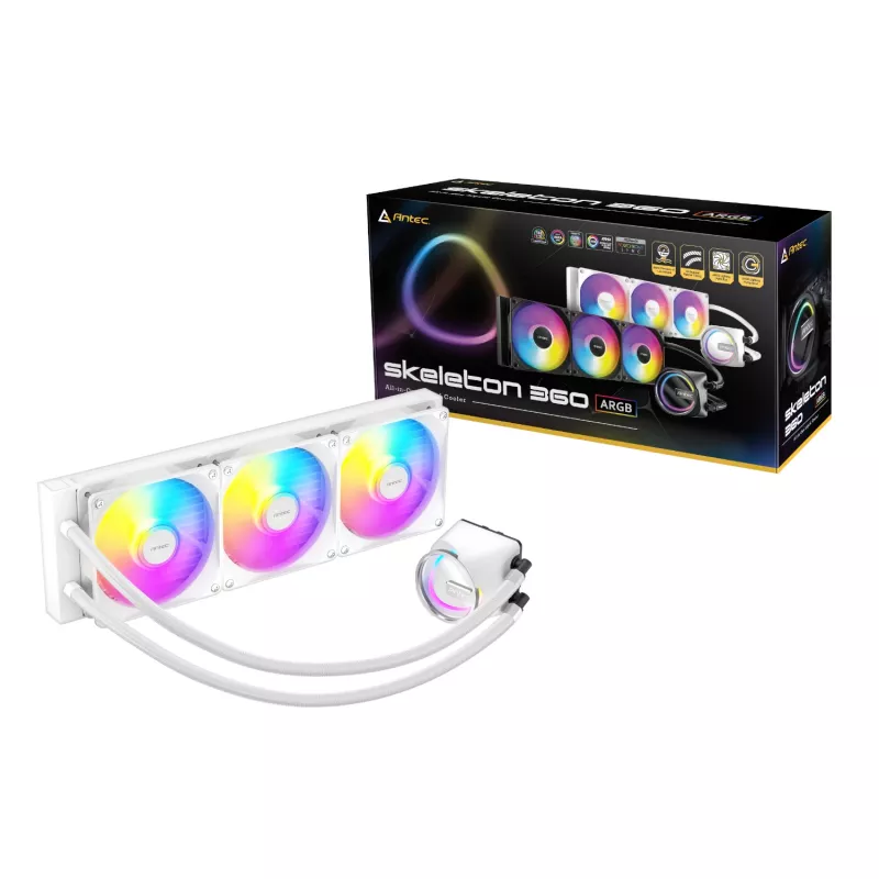 Refrigeração líquida All-in-One Antec Skeleton RGB 360 mm branca