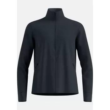 Casaco Odlo Grid Fleece Mid Layer Full Zip - Black Melange, Tamanho L