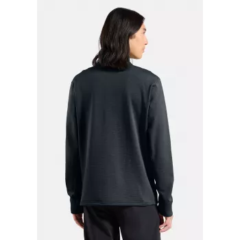 Casaco Odlo Grid Fleece Mid Layer Full Zip - Black Melange, Tamanho L