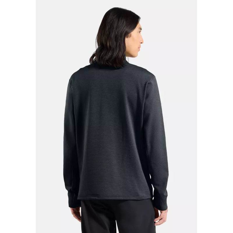 Casaco Odlo Grid Fleece Mid Layer Full Zip - Black Melange, Tamanho L