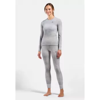 Odlo Active Warm X Pow BL Bottom calças de camada base compridas - cinzento prateado, tamanho S