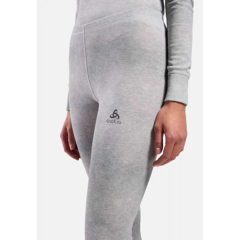 Odlo Active Warm X Pow BL Bottom calças de camada base compridas - cinzento prateado, tamanho S