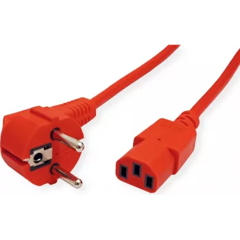 ROLINE cabo de alimentação IEC320 C13, reto, vermelho, 3 m