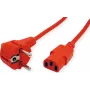 ROLINE cabo de alimentação IEC320 C13, reto, vermelho, 3 m
