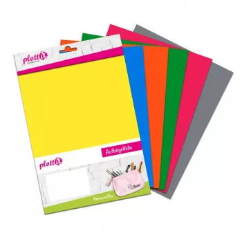 Plottix PremiumFlex Vinil de transferência térmica 6 folhas cores sortidas película flex 20,0 cm x 30,0 cm