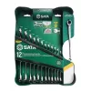 Conjunto de chaves de caixa combinadas com catraca dupla SATA de 13 peças com design X-Beam, métrico, 8-21 mm, aço cromo-vanádio, estojo Blow-Molded