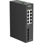 D-Link DIS-210G-12UP Switch Industrial Smart Managed, 12 Portas Gigabit, 8 PoE+, 240W, Calha DIN/Montagem na Parede