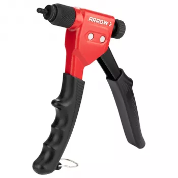 Arrow RNT1K Rebiteadeira de Porcas - Ferramenta Manual de Colocação de Porcas Rebitadas com 6 Mandris e Bicos, M4-M6, 10-24 a 5/16-18, Construção Totalmente em Aço, Punho Ergonómico, Mala de Plástico