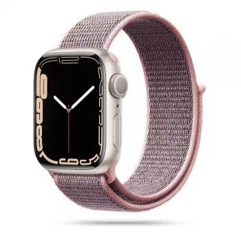 TECH-PROTECT Nylon pulseira Sport Loop para Apple Watch 4 / 5 / 6 / 7 / 8 / SE (38 / 40 / 41 mm) pink sand