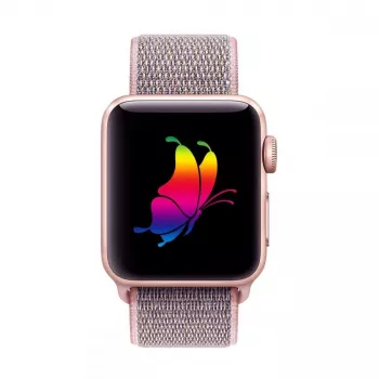TECH-PROTECT Nylon pulseira Sport Loop para Apple Watch 4 / 5 / 6 / 7 / 8 / SE (38 / 40 / 41 mm) pink sand