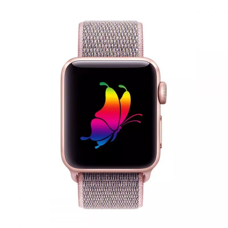 TECH-PROTECT Nylon pulseira Sport Loop para Apple Watch 4 / 5 / 6 / 7 / 8 / SE (38 / 40 / 41 mm) pink sand