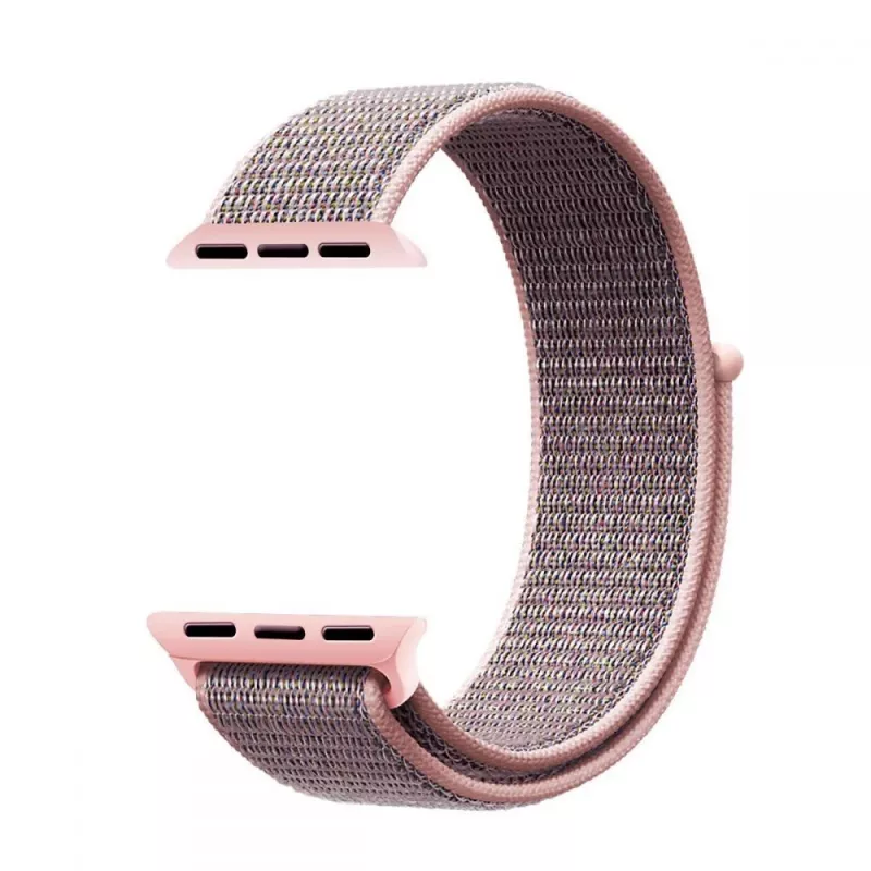 TECH-PROTECT Nylon pulseira Sport Loop para Apple Watch 4 / 5 / 6 / 7 / 8 / SE (38 / 40 / 41 mm) pink sand