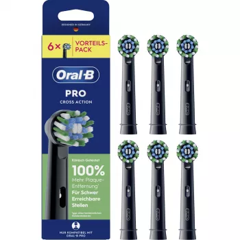 Oral-B Pro CrossAction cabeças de escova de substituição preto pack de 6 (015424)